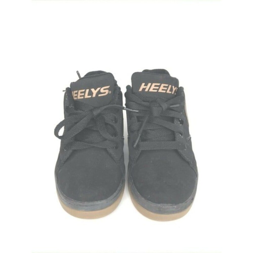Heelys Propel 2.0 Skate Shoes Size 3 YOUTH US Black/Gold Trim Wheeled Sneakers